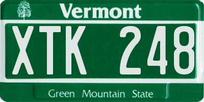 VT license plate XTK248