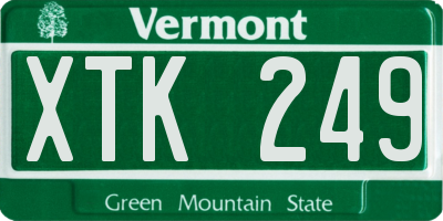 VT license plate XTK249