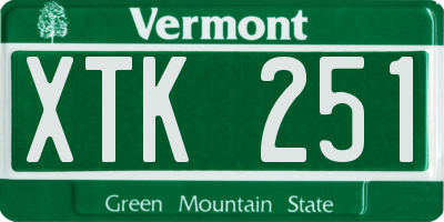 VT license plate XTK251