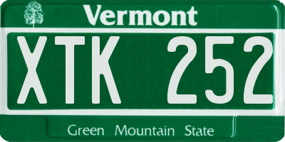 VT license plate XTK252