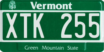 VT license plate XTK255