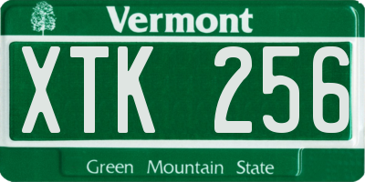 VT license plate XTK256