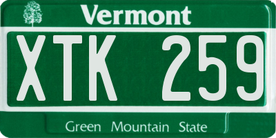VT license plate XTK259