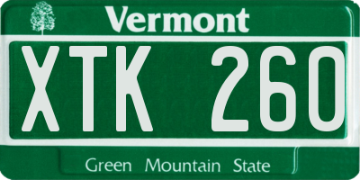 VT license plate XTK260