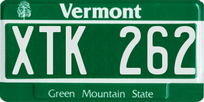 VT license plate XTK262