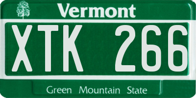 VT license plate XTK266