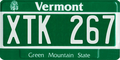 VT license plate XTK267