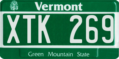 VT license plate XTK269