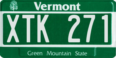 VT license plate XTK271