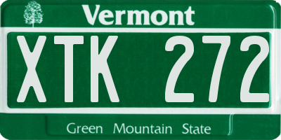 VT license plate XTK272