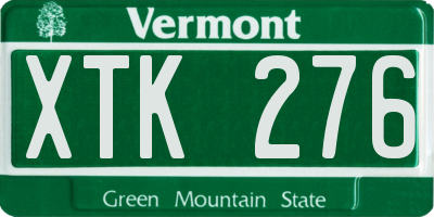 VT license plate XTK276