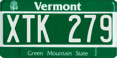 VT license plate XTK279
