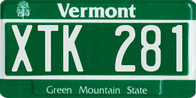 VT license plate XTK281