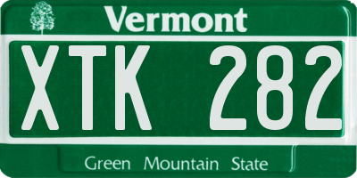 VT license plate XTK282