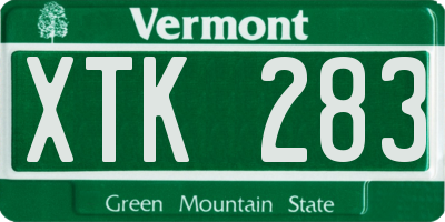 VT license plate XTK283
