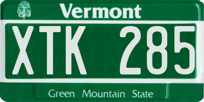 VT license plate XTK285