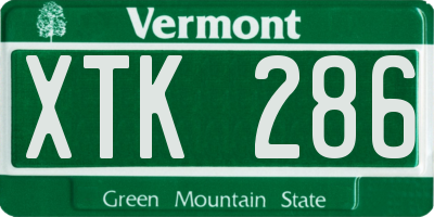 VT license plate XTK286