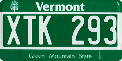 VT license plate XTK293