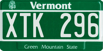 VT license plate XTK296