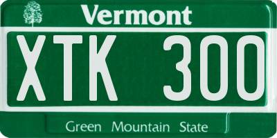 VT license plate XTK300