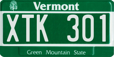 VT license plate XTK301