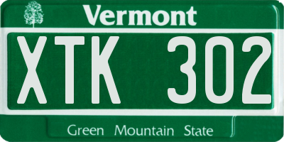 VT license plate XTK302