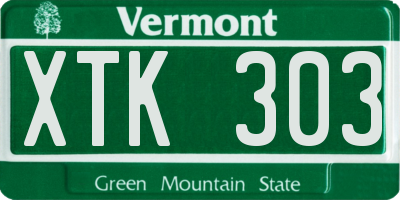 VT license plate XTK303