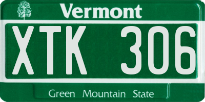 VT license plate XTK306