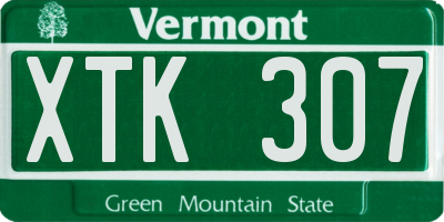 VT license plate XTK307