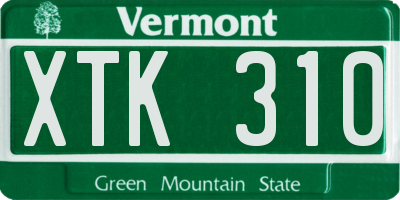 VT license plate XTK310