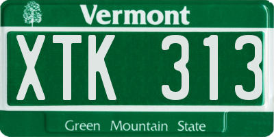 VT license plate XTK313