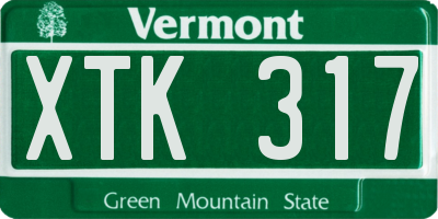 VT license plate XTK317