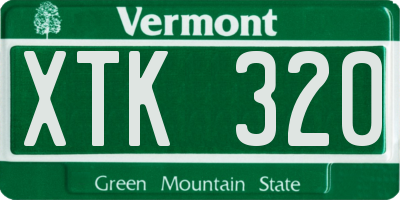 VT license plate XTK320