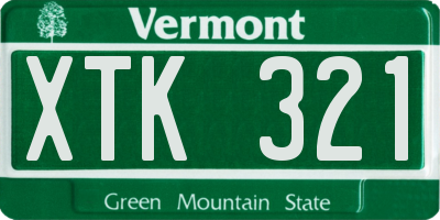VT license plate XTK321