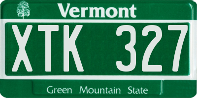 VT license plate XTK327