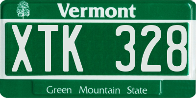 VT license plate XTK328