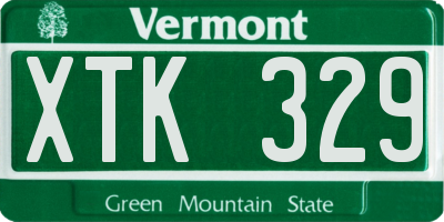 VT license plate XTK329