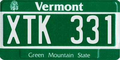 VT license plate XTK331