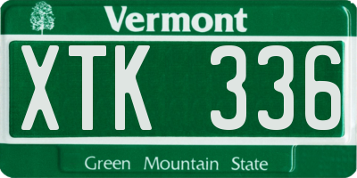 VT license plate XTK336