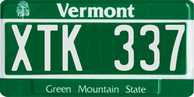 VT license plate XTK337