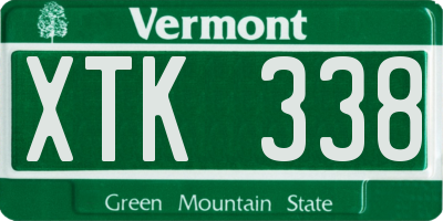 VT license plate XTK338