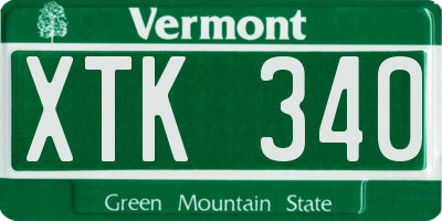 VT license plate XTK340