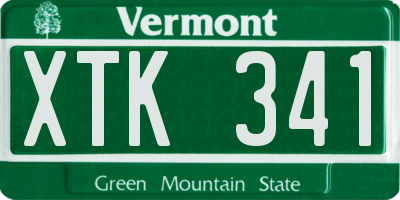 VT license plate XTK341