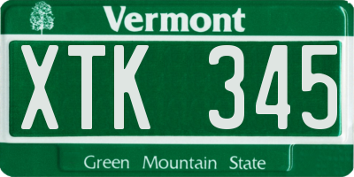 VT license plate XTK345