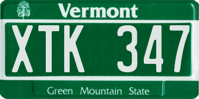 VT license plate XTK347