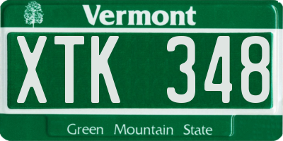 VT license plate XTK348