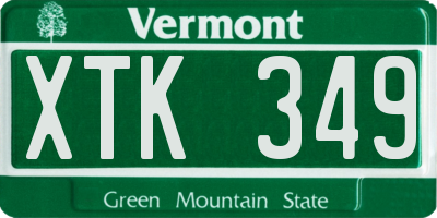 VT license plate XTK349