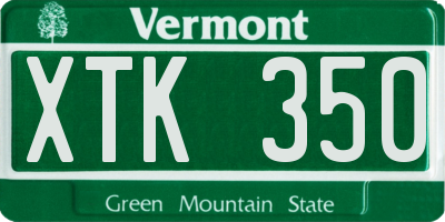 VT license plate XTK350