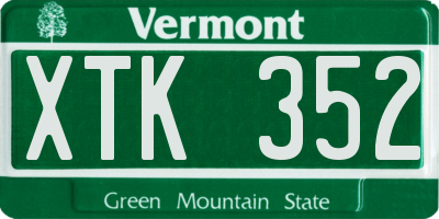 VT license plate XTK352