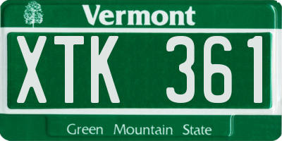 VT license plate XTK361
